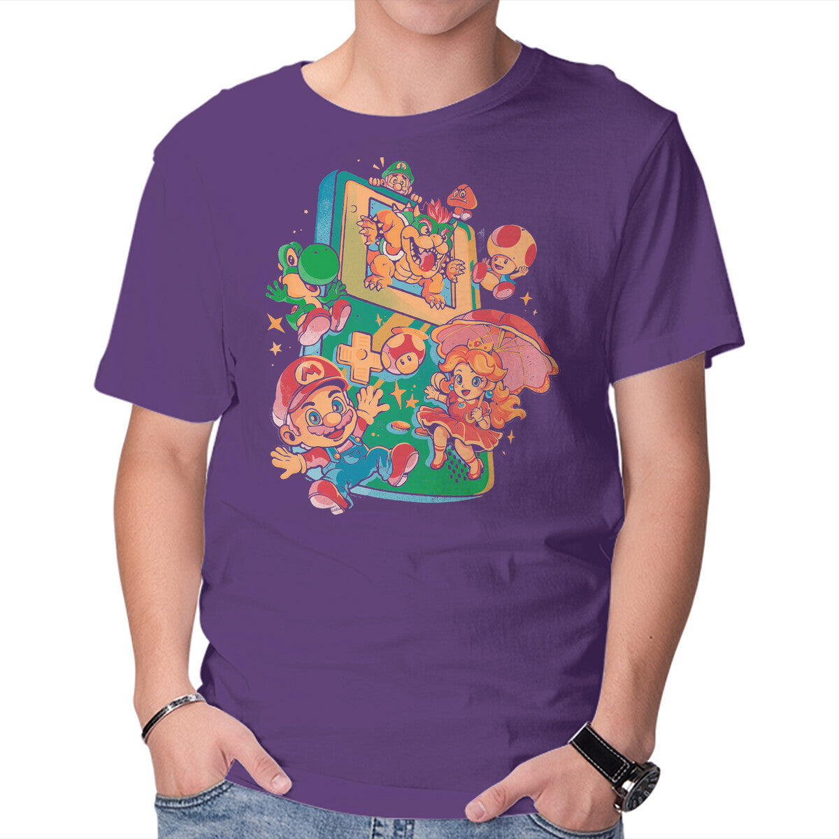 Plumber Game – Gaming Graphic T-Shirt in purple, product display
