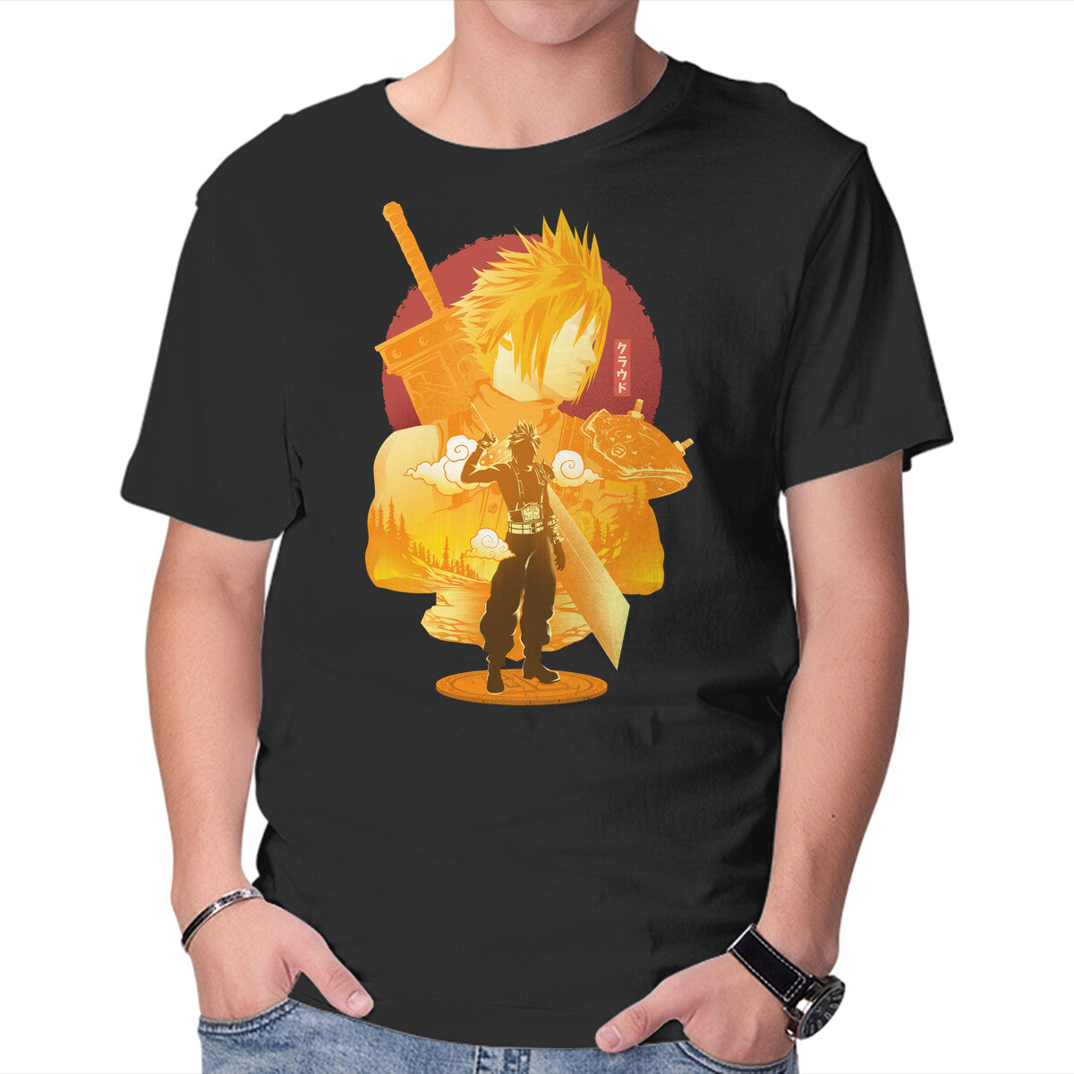 Omnislash Soldier – Gaming Graphic T-Shirt in black, product display