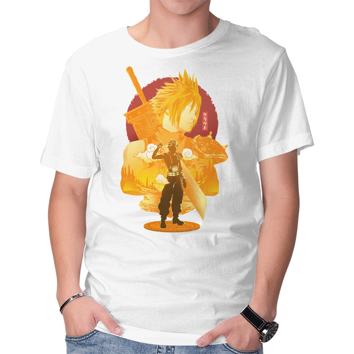 Omnislash Soldier – Gaming Graphic T-Shirt in white, product display