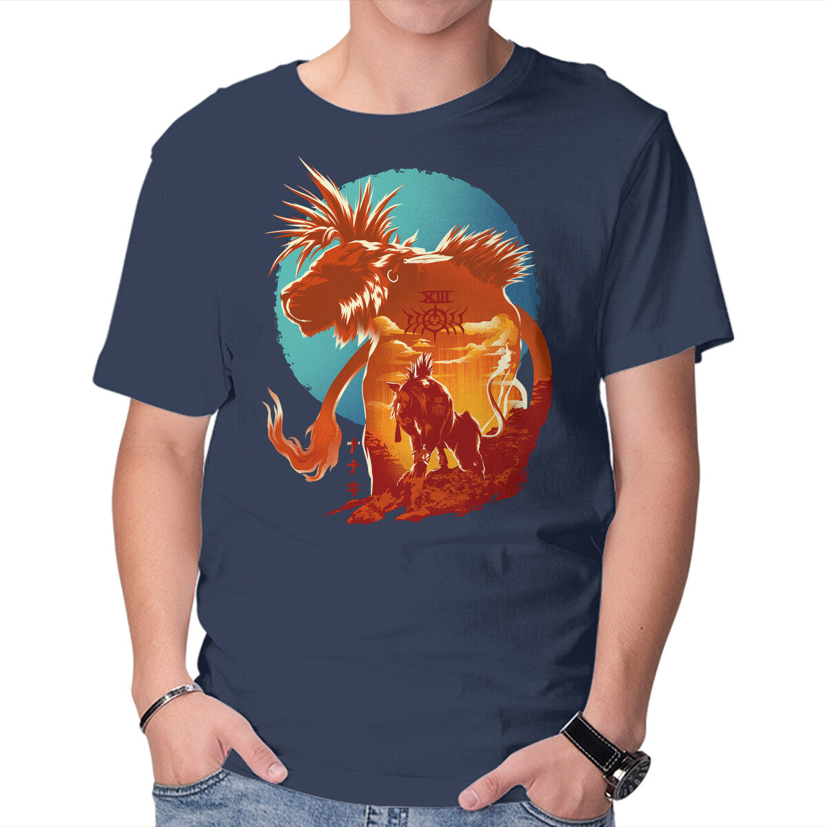 Midnight XIII – Dog Graphic T-Shirt in navy, product display
