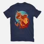 Midnight XIII – Dog Graphic T-Shirt in navy, flat-lay product view