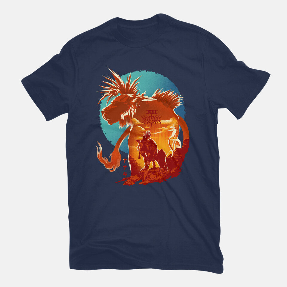 Midnight XIII – Dog Graphic T-Shirt in navy, flat-lay product view