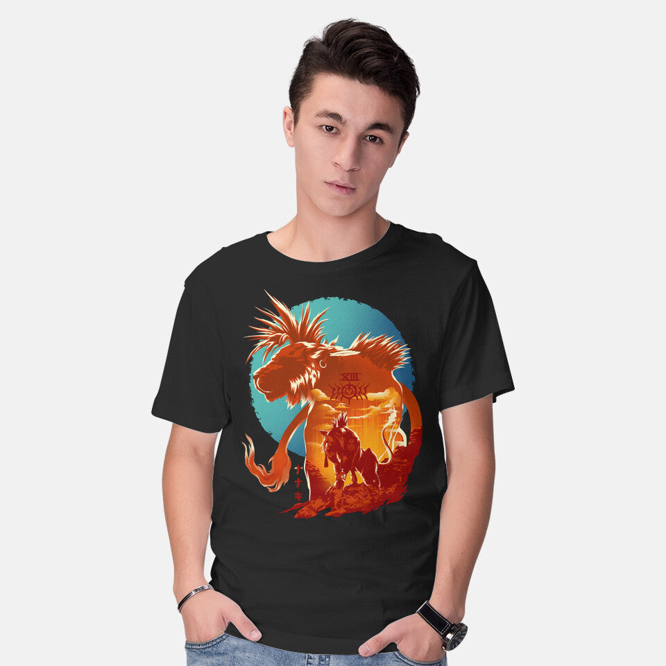 Model wearing black Midnight XIII – Dog Graphic T-Shirt