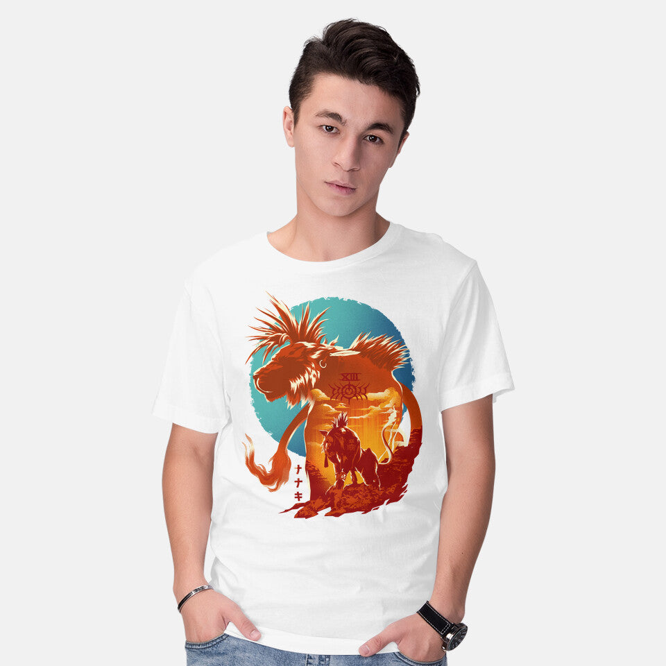 Model wearing white Midnight XIII – Dog Graphic T-Shirt