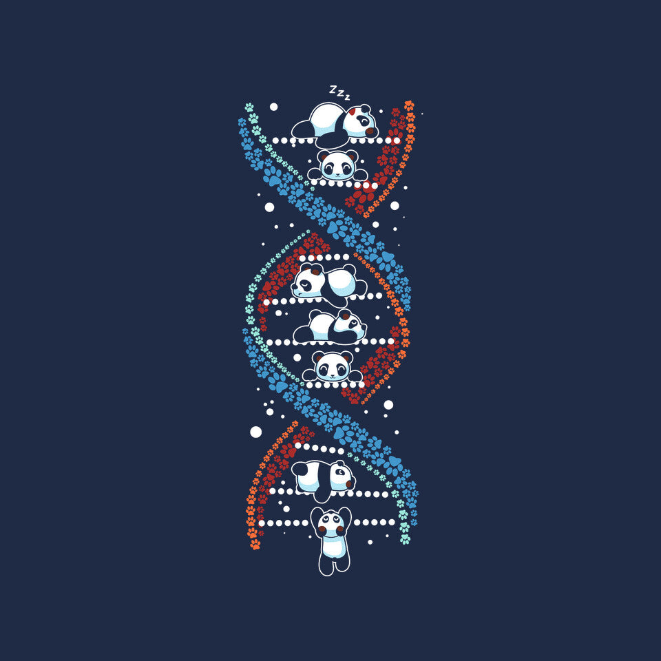 Panda's DNA – Animal Graphic T-Shirt design artwork for navy graphic T-shirt