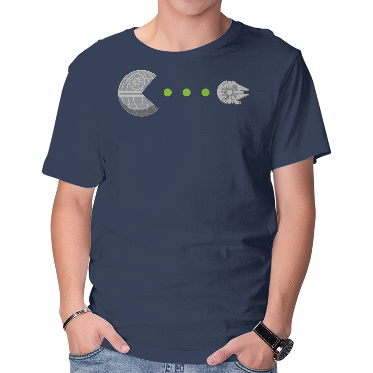 Death Pac – Gaming Graphic T-Shirt in navy, product display