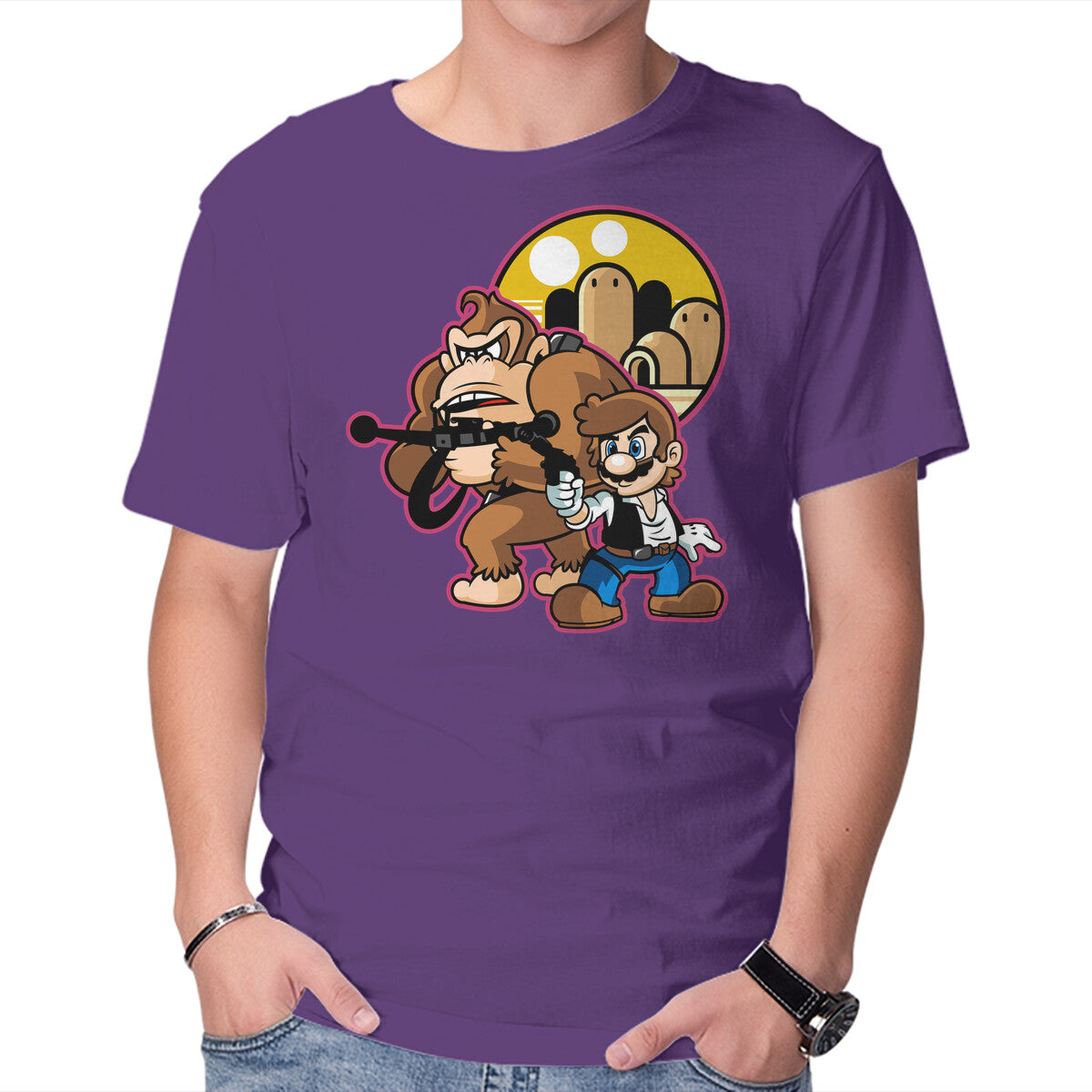 Plumber Solo – Gaming Graphic T-Shirt in purple, product display