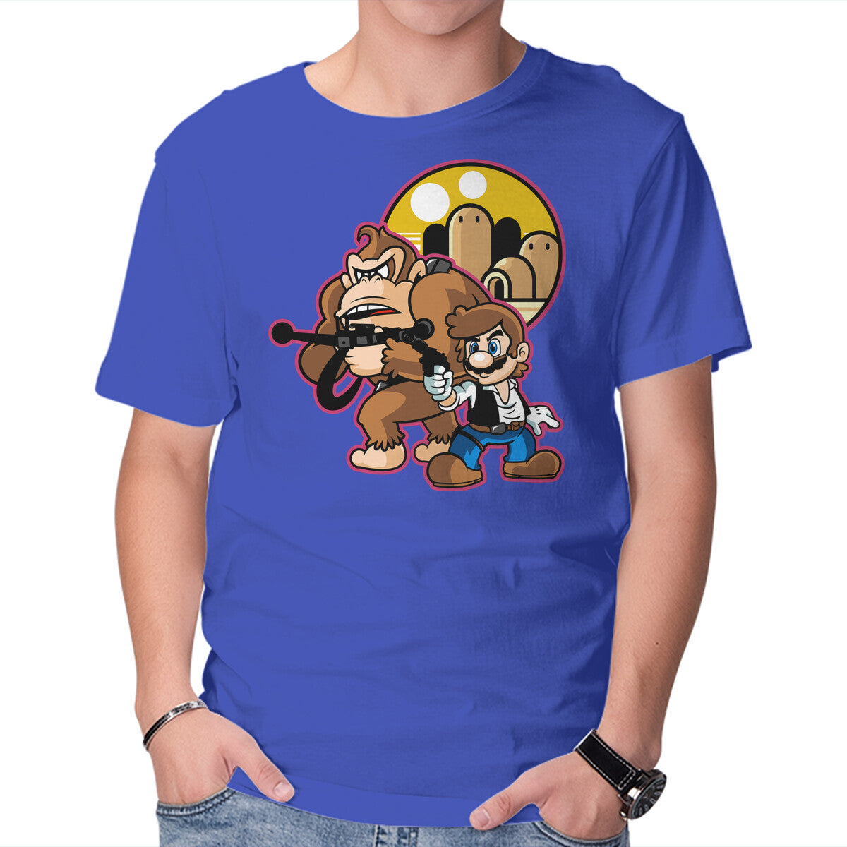 Plumber Solo – Gaming Graphic T-Shirt in royal blue, product display