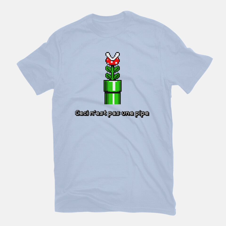 Pipe – Gaming Graphic T-Shirt in blue, flat-lay product view