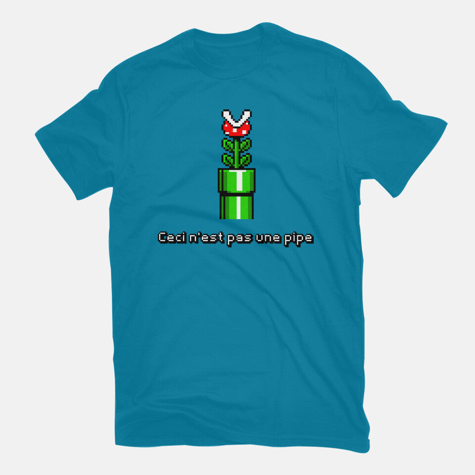 Pipe – Gaming Graphic T-Shirt in turquoise, flat-lay product view