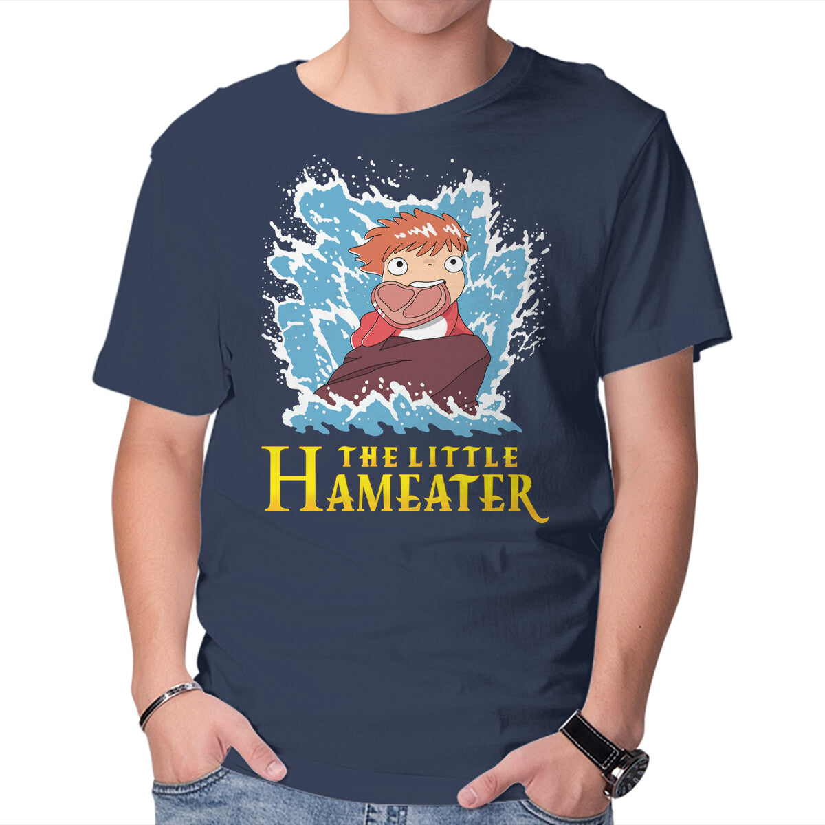 Little Hameater – Anime Graphic T-Shirt in navy, product display