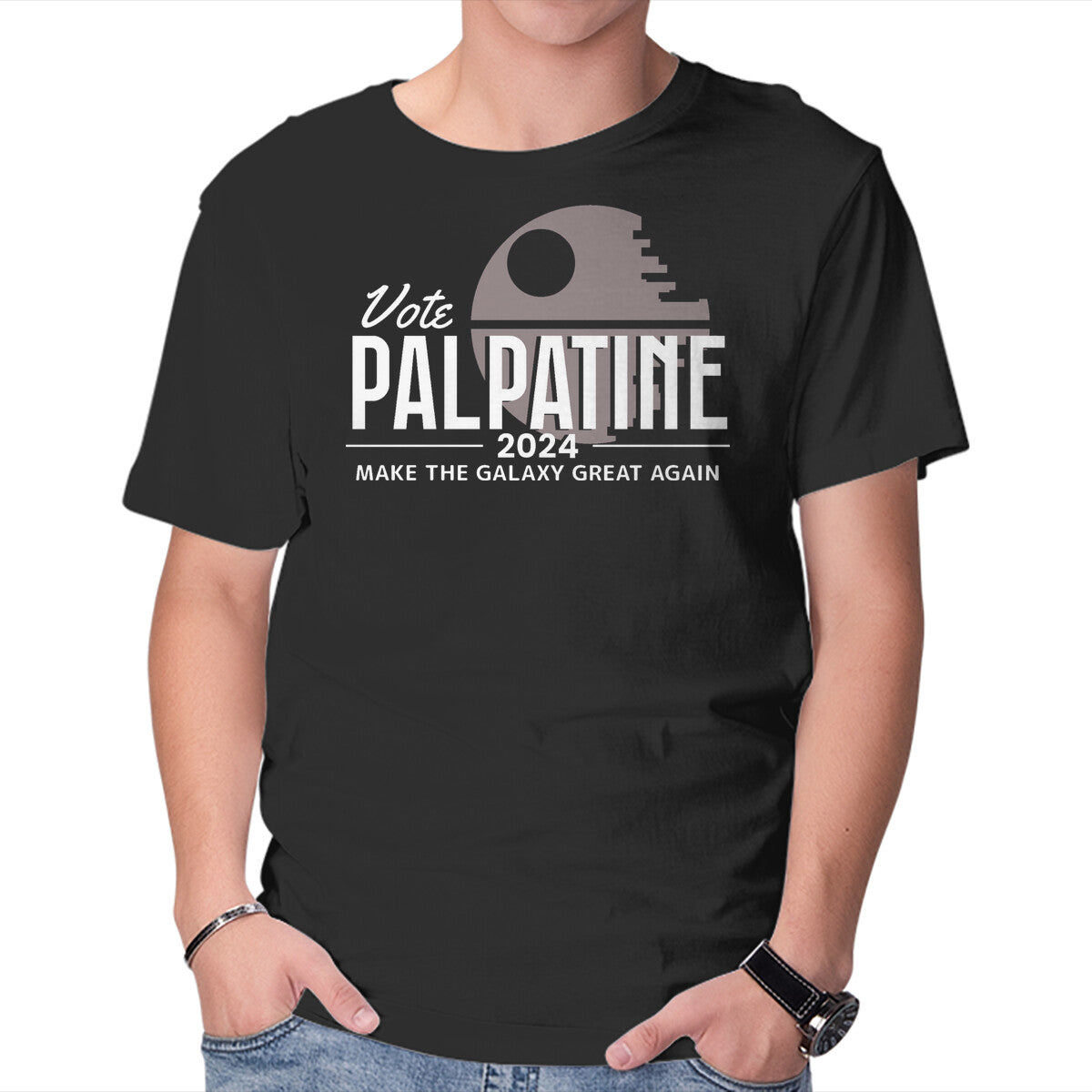 Make The Galaxy Great Again – Sci-Fi Graphic T-Shirt in black, product display