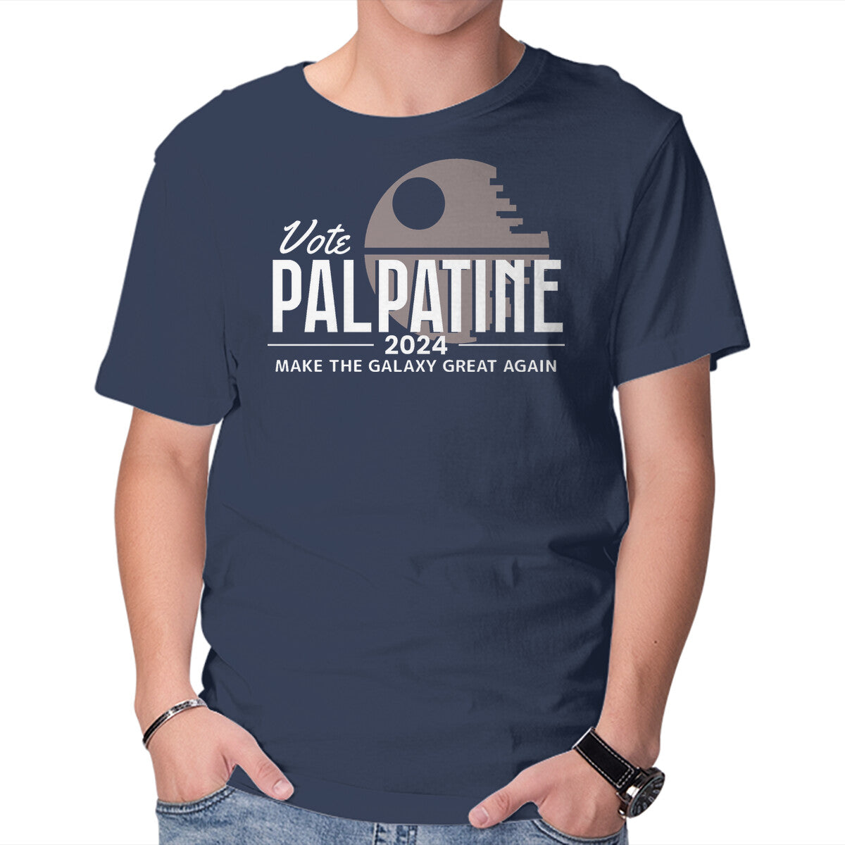 Make The Galaxy Great Again – Sci-Fi Graphic T-Shirt in navy, product display
