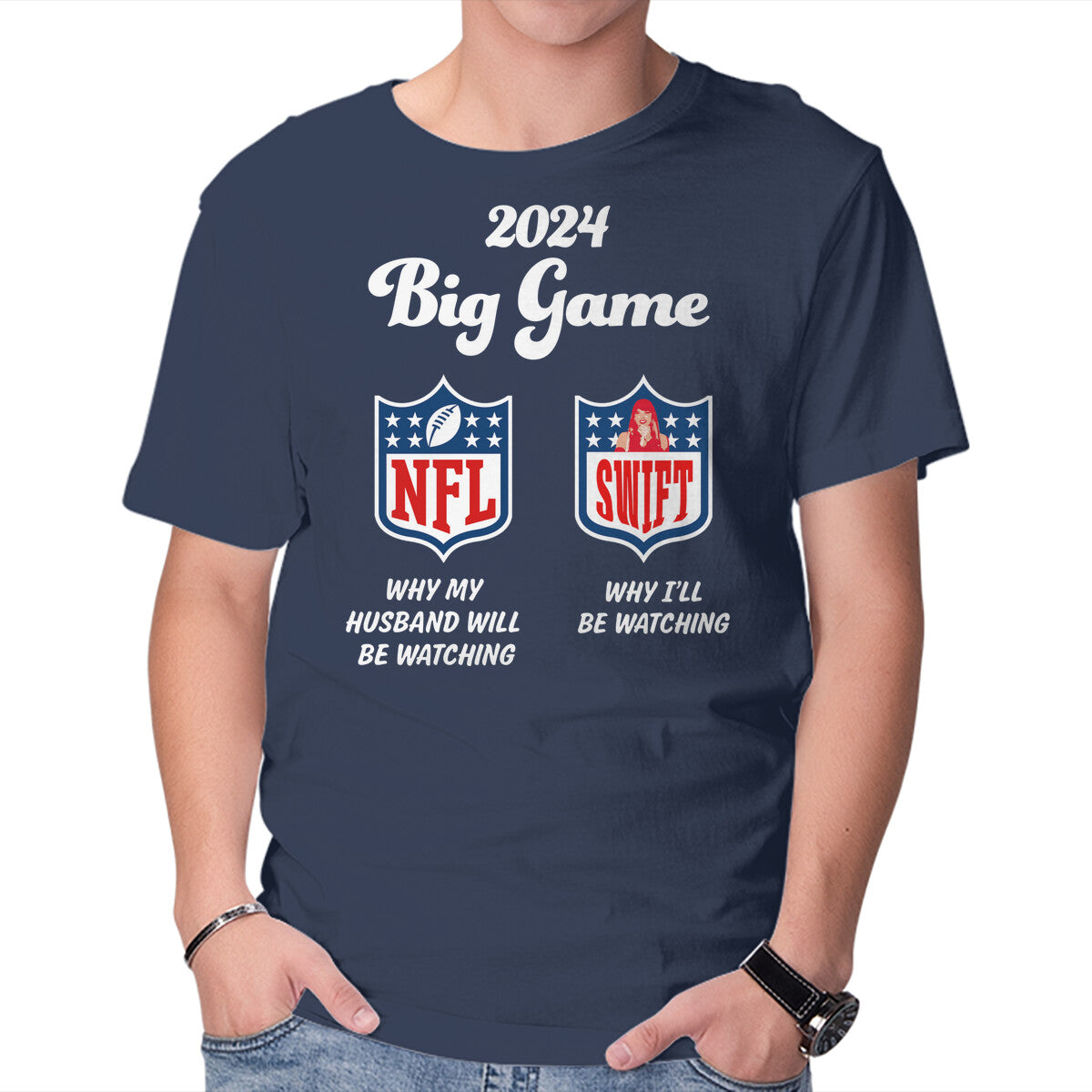Big Game – Music Graphic T-Shirt in navy, product display