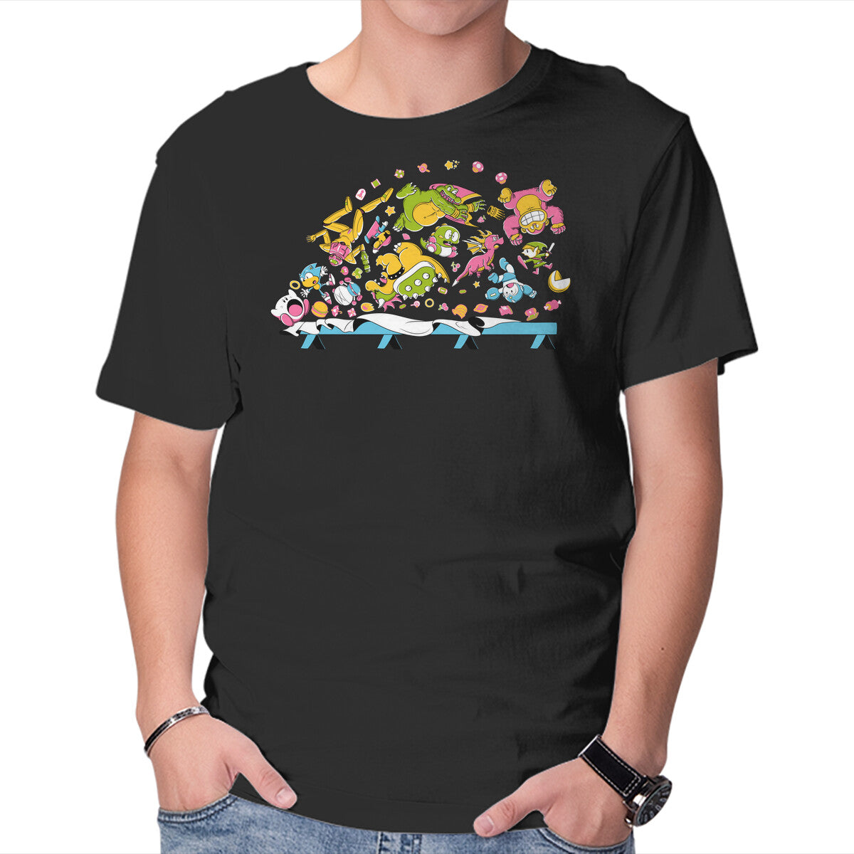 Super Supper – Gaming Graphic T-Shirt in black, product display