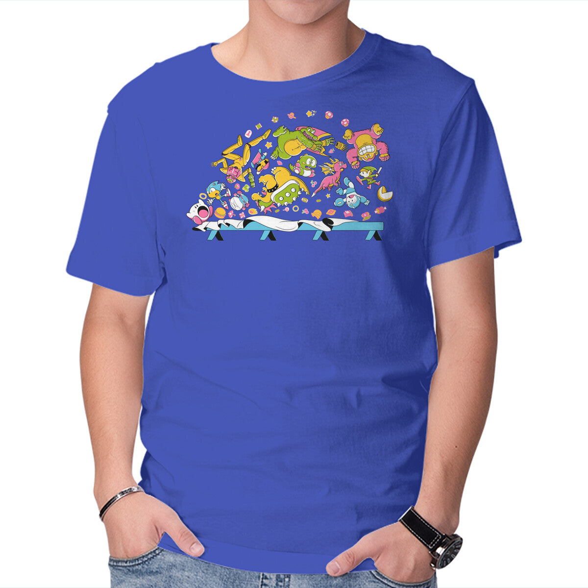 Super Supper – Gaming Graphic T-Shirt in royal blue, product display