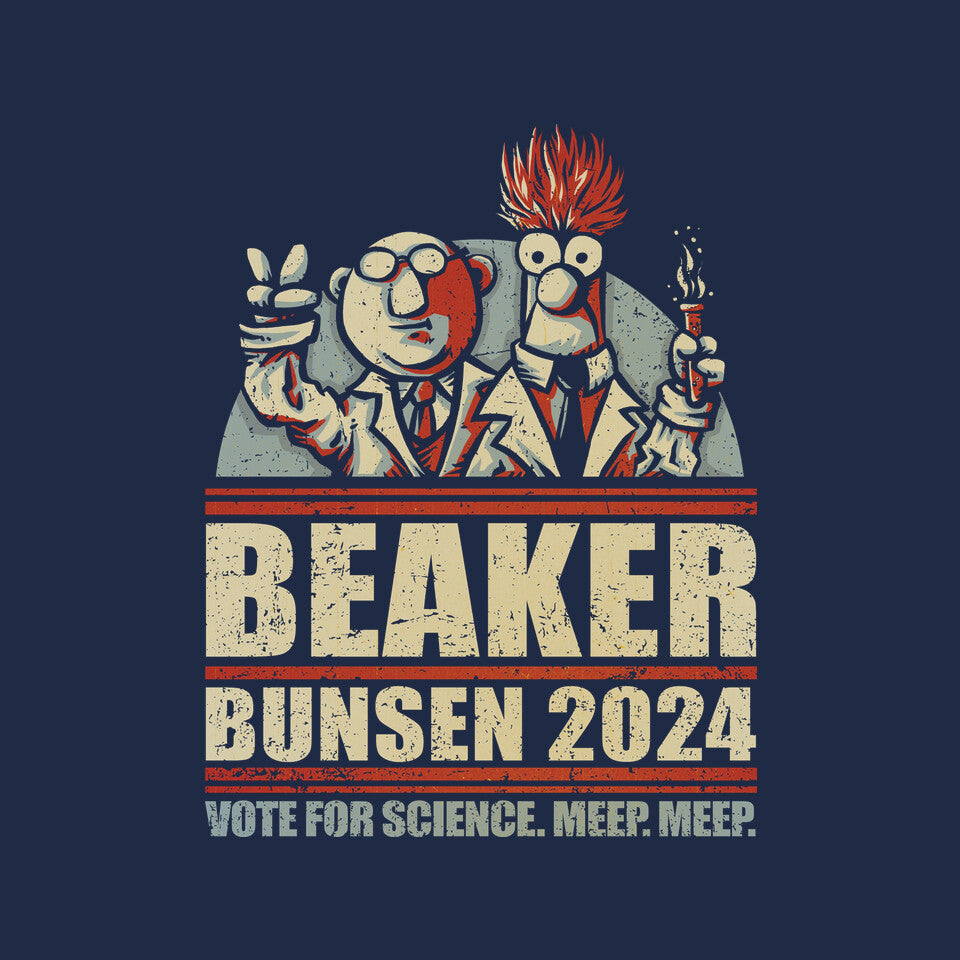 Vote For Science – Movie Graphic T-Shirt design artwork for navy graphic T-shirt