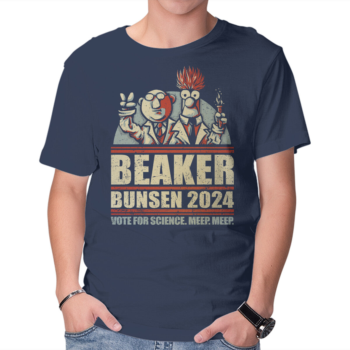 Vote For Science – Movie Graphic T-Shirt in navy, product display