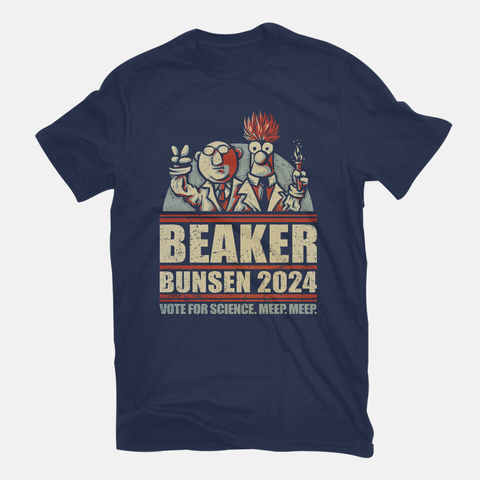Vote For Science – Movie Graphic T-Shirt in navy, flat-lay product view