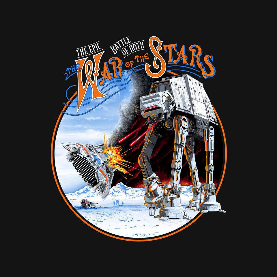 War Of The Stars – Sci-Fi Graphic T-Shirt design artwork for black graphic T-shirt
