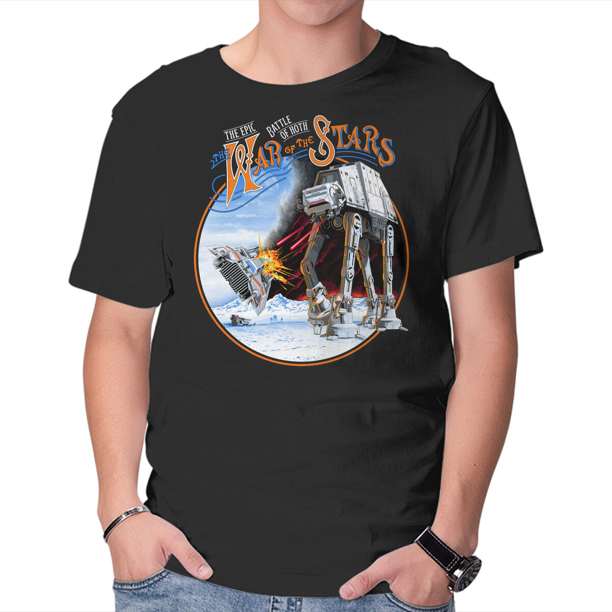 War Of The Stars – Sci-Fi Graphic T-Shirt in black, product display