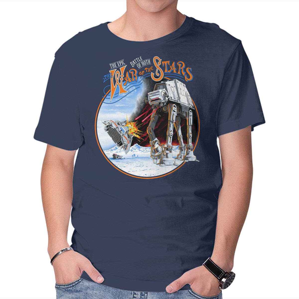 War Of The Stars – Sci-Fi Graphic T-Shirt in navy, product display