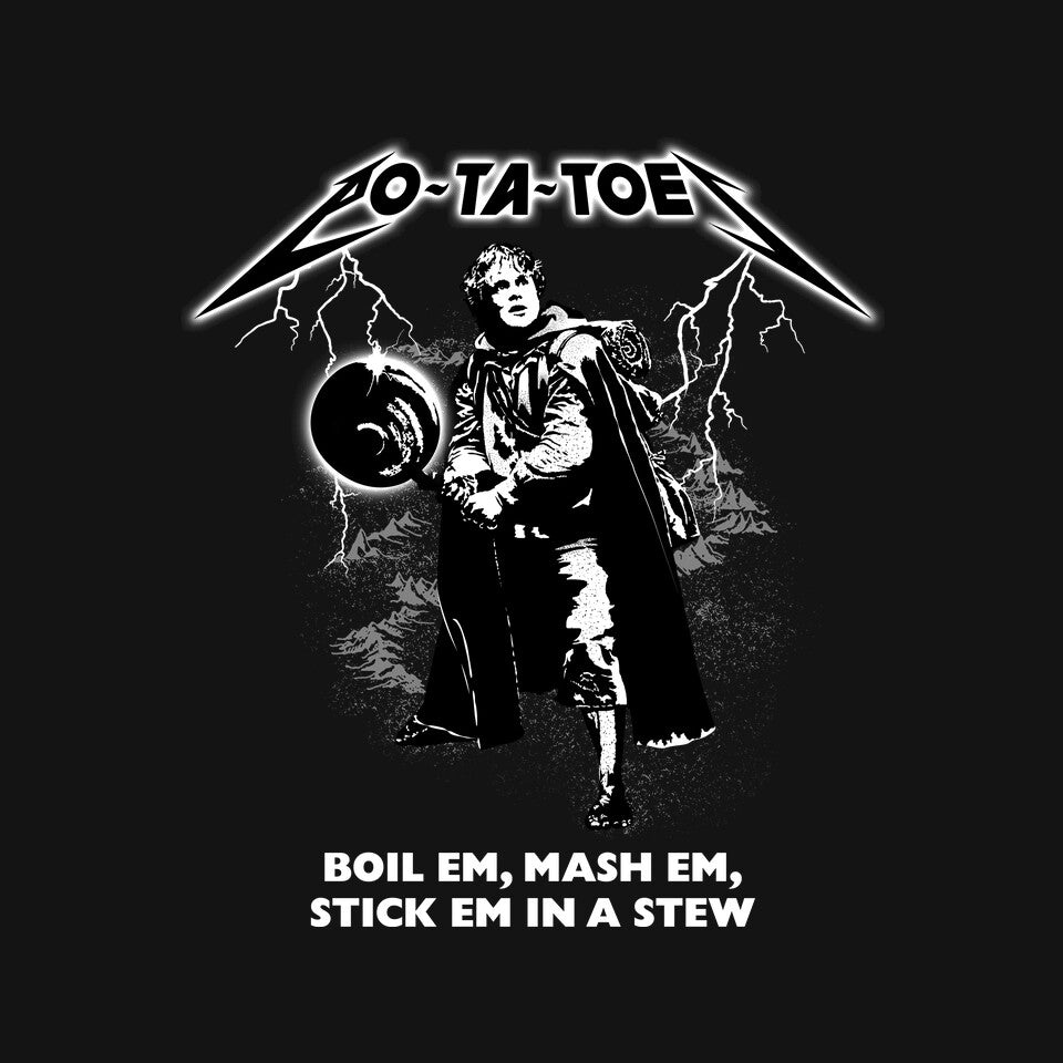 Taters – Fantasy Graphic T-Shirt design artwork for black graphic T-shirt