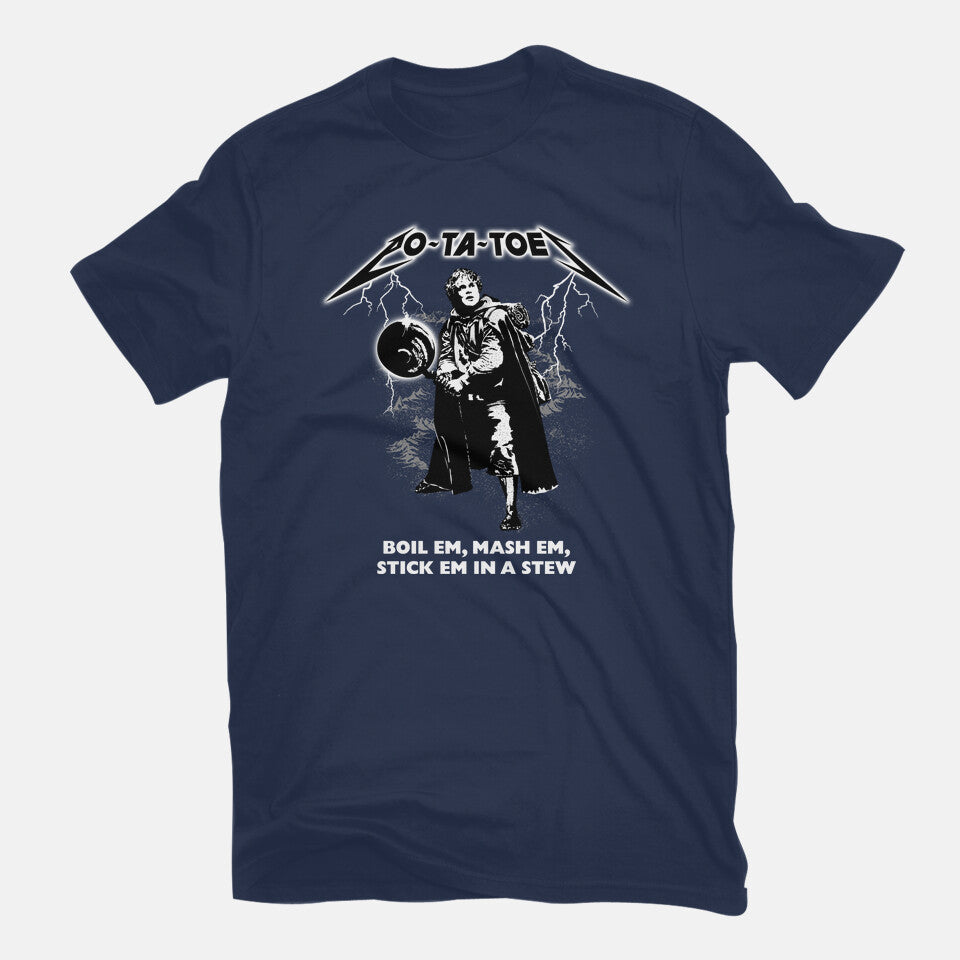 Taters – Fantasy Graphic T-Shirt in navy, flat-lay product view