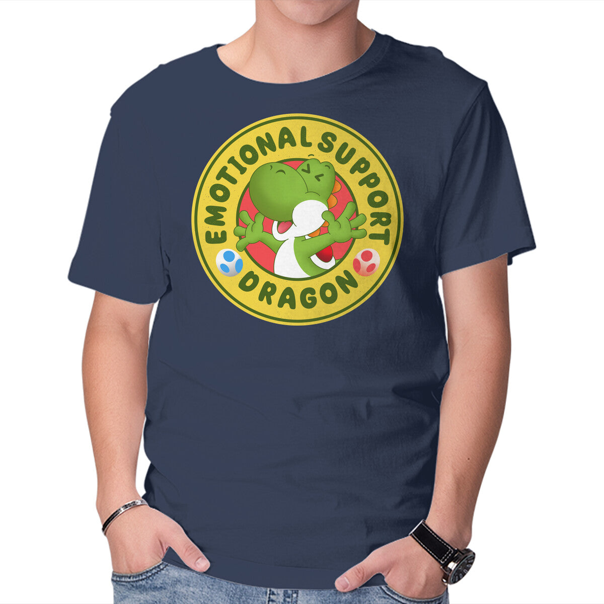 My Emotional Support Dragon – Gaming Graphic T-Shirt in navy, product display