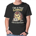 Pro Gamer Procrastinator – Gaming Graphic T-Shirt in black, product display