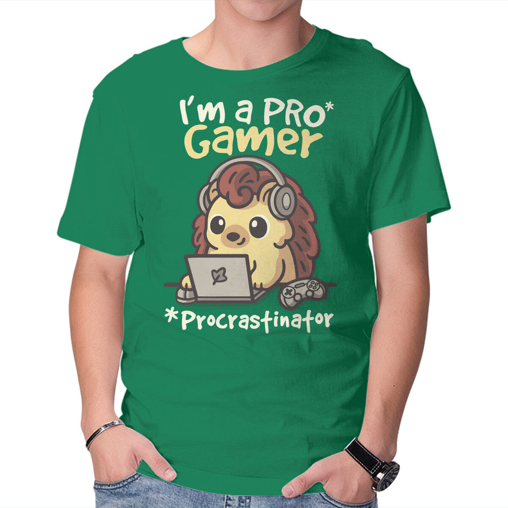 Pro Gamer Procrastinator – Gaming Graphic T-Shirt in green, product display
