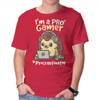 Pro Gamer Procrastinator – Gaming Graphic T-Shirt in red, product display