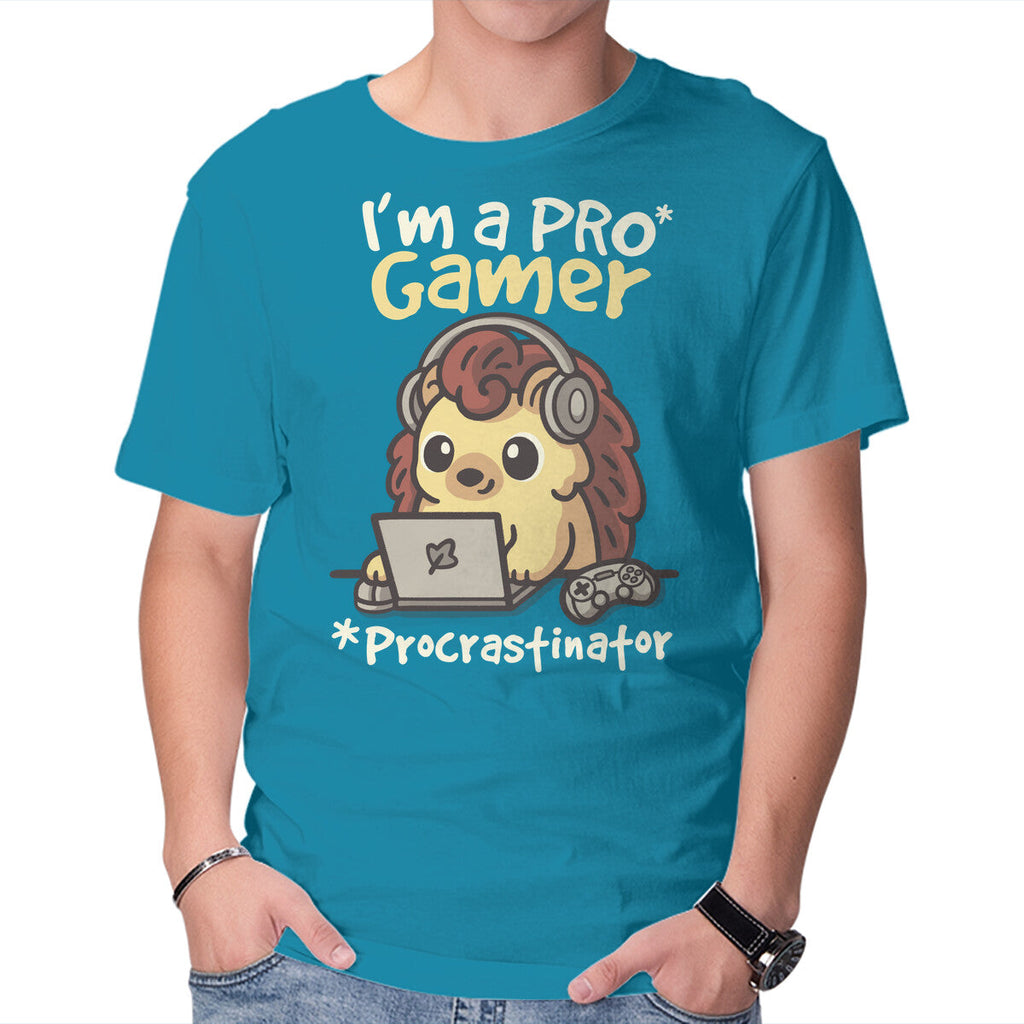 Pro Gamer Procrastinator – Gaming Graphic T-Shirt in turquoise, product display