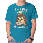 Pro Gamer Procrastinator – Gaming Graphic T-Shirt in turquoise, product display