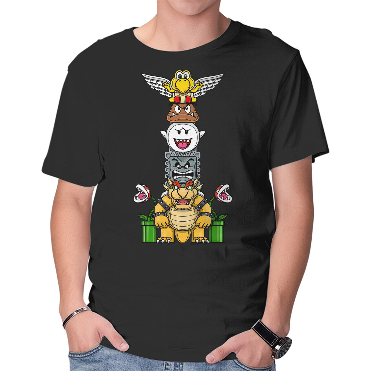 Totem Of Terror – Gaming Graphic T-Shirt in black, product display
