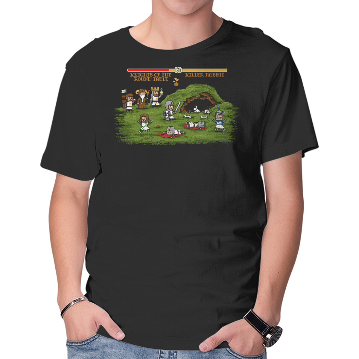 The Final Fight – Gaming Graphic T-Shirt in black, product display