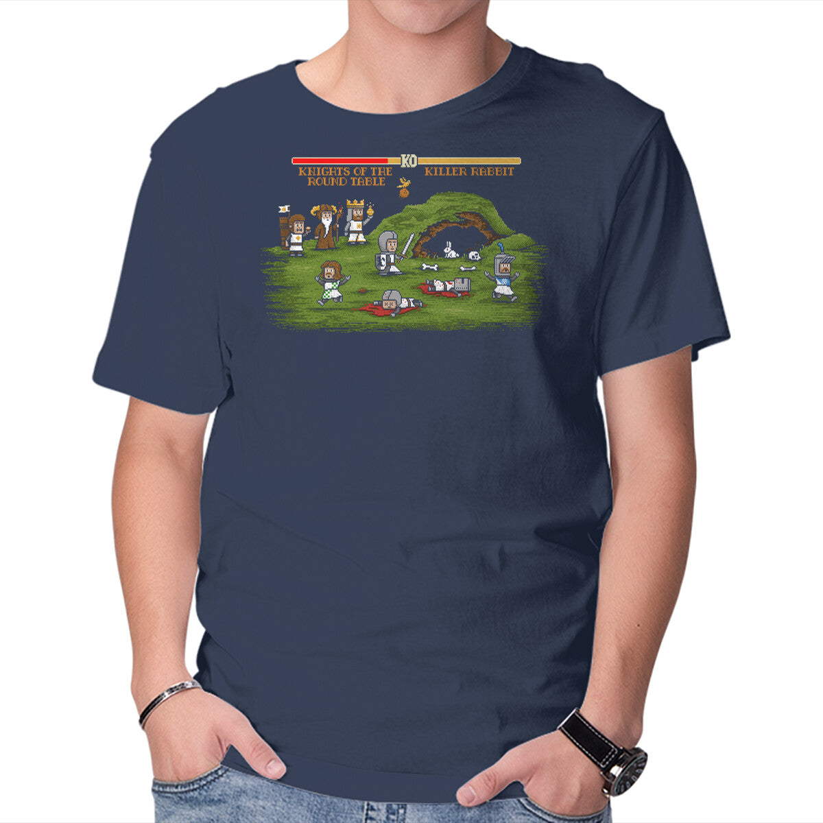 The Final Fight – Gaming Graphic T-Shirt in navy, product display
