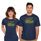 Model wearing navy The Final Fight – Gaming Graphic T-Shirt