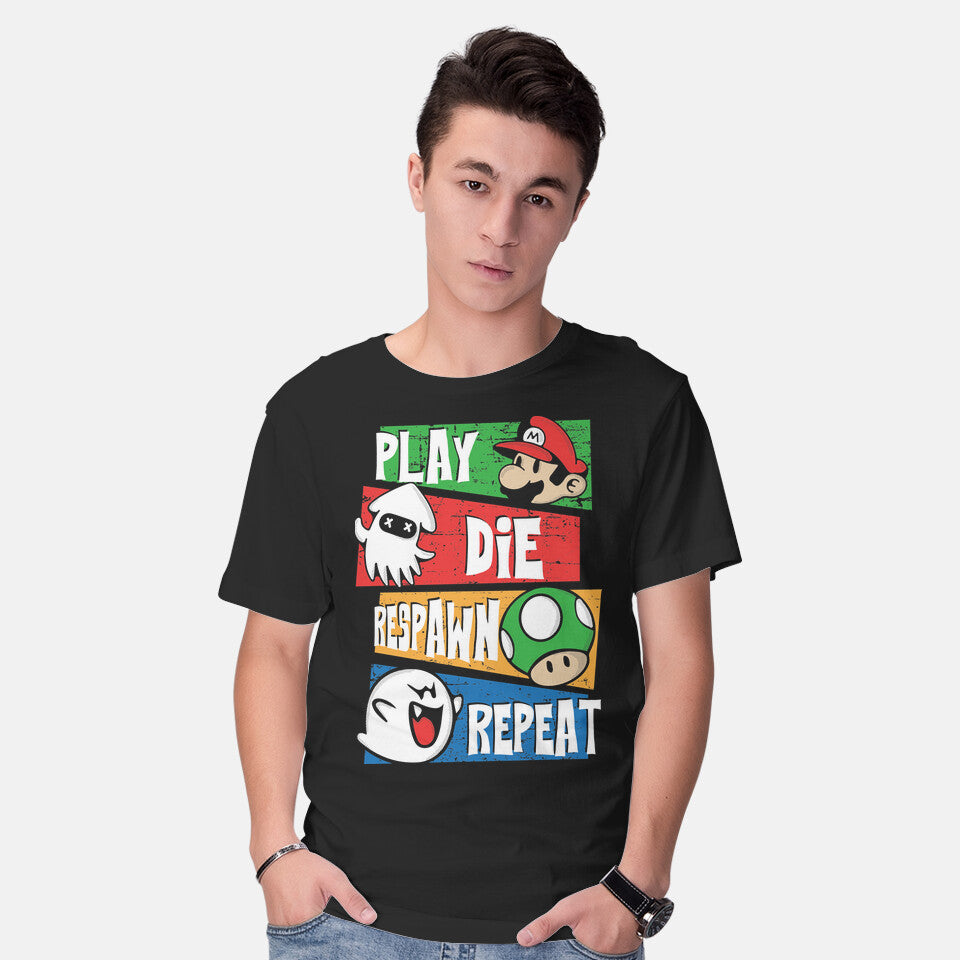 Model wearing black Gamer's Life – Gaming Graphic T-Shirt