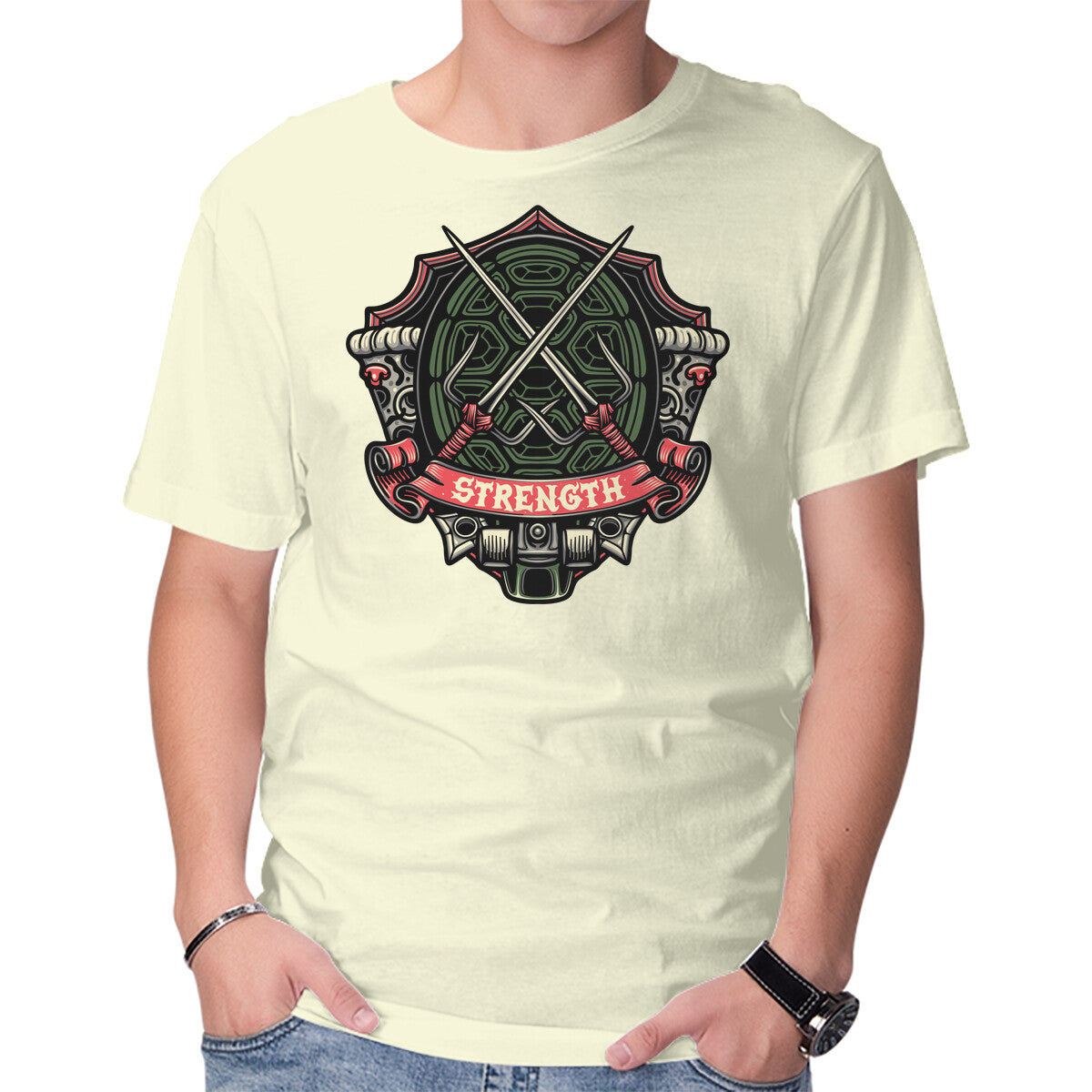 Red Ninja Strength Graphic T-Shirt