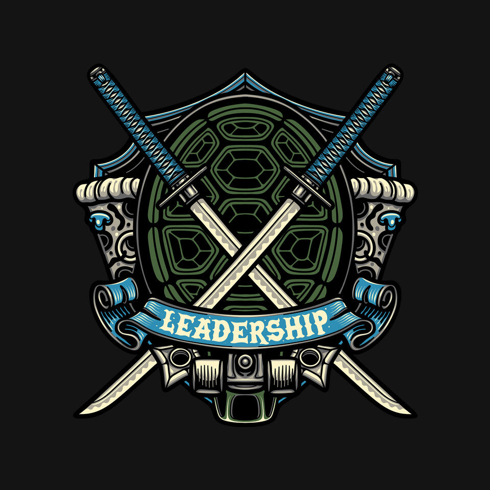 Blue Ninja Leader Graphic T-Shirt design artwork for black graphic T-shirt