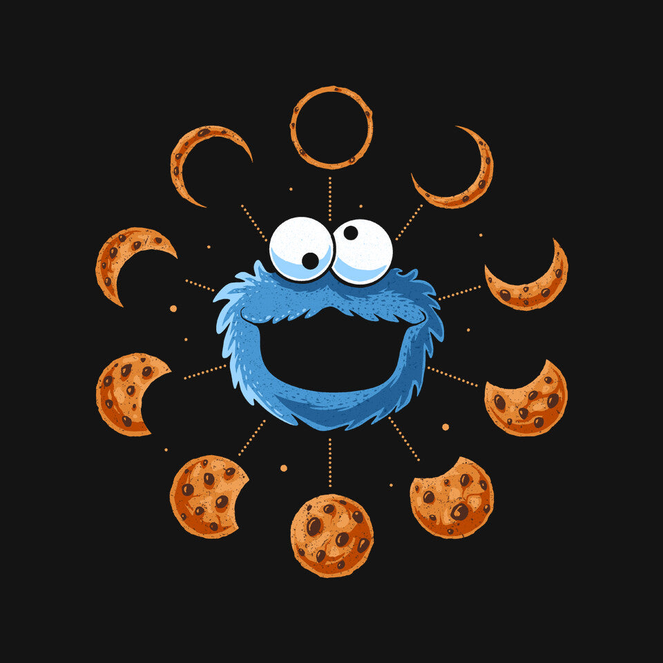 Cookie Eclipse – Funny Graphic T-Shirt design artwork for black graphic T-shirt