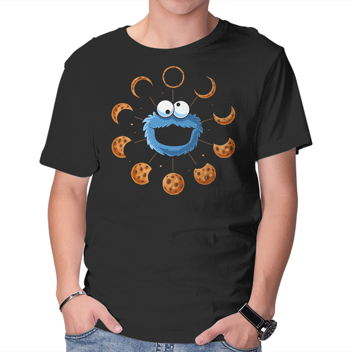 Cookie Eclipse – Funny Graphic T-Shirt in black, product display