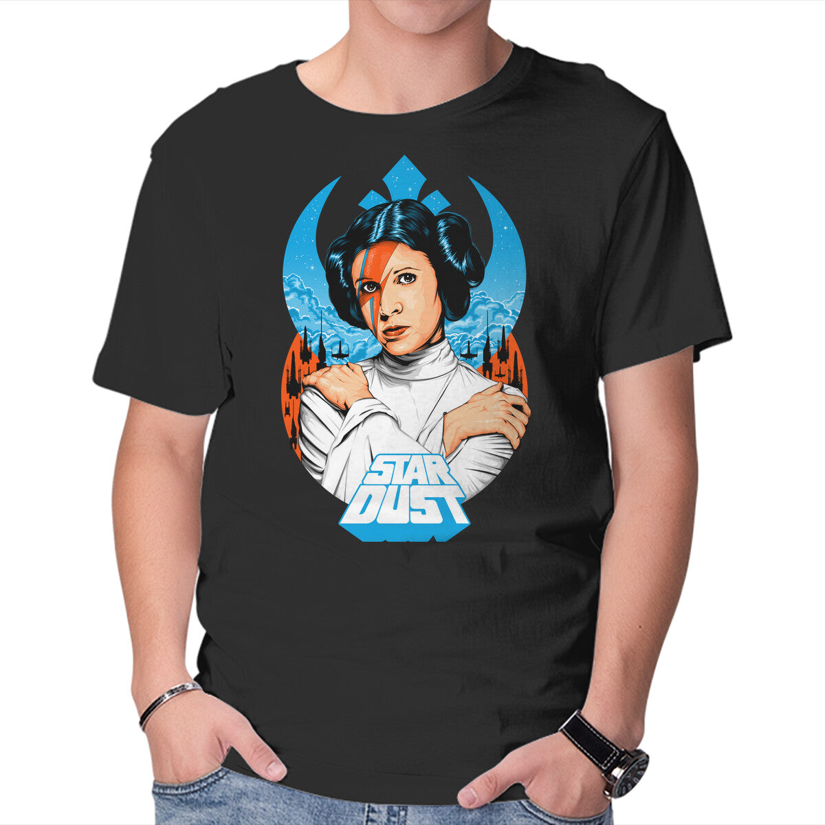 Lady Stardust – Sci-Fi Graphic T-Shirt in black, product display