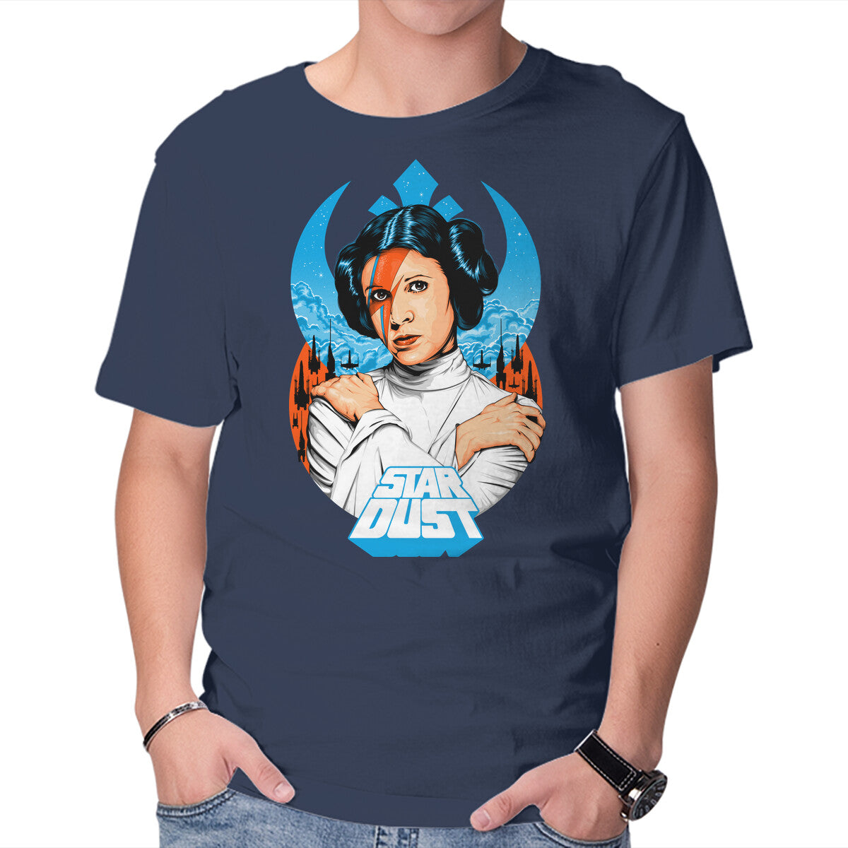 Lady Stardust – Sci-Fi Graphic T-Shirt in navy, product display