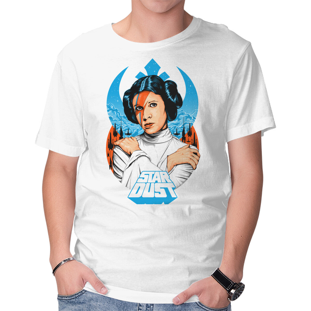 Lady Stardust – Sci-Fi Graphic T-Shirt in white, product display