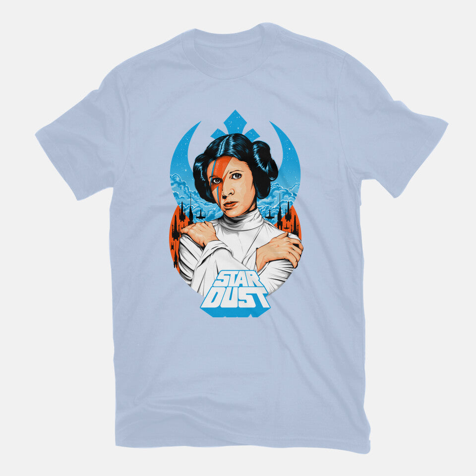 Lady Stardust – Sci-Fi Graphic T-Shirt in blue, flat-lay product view