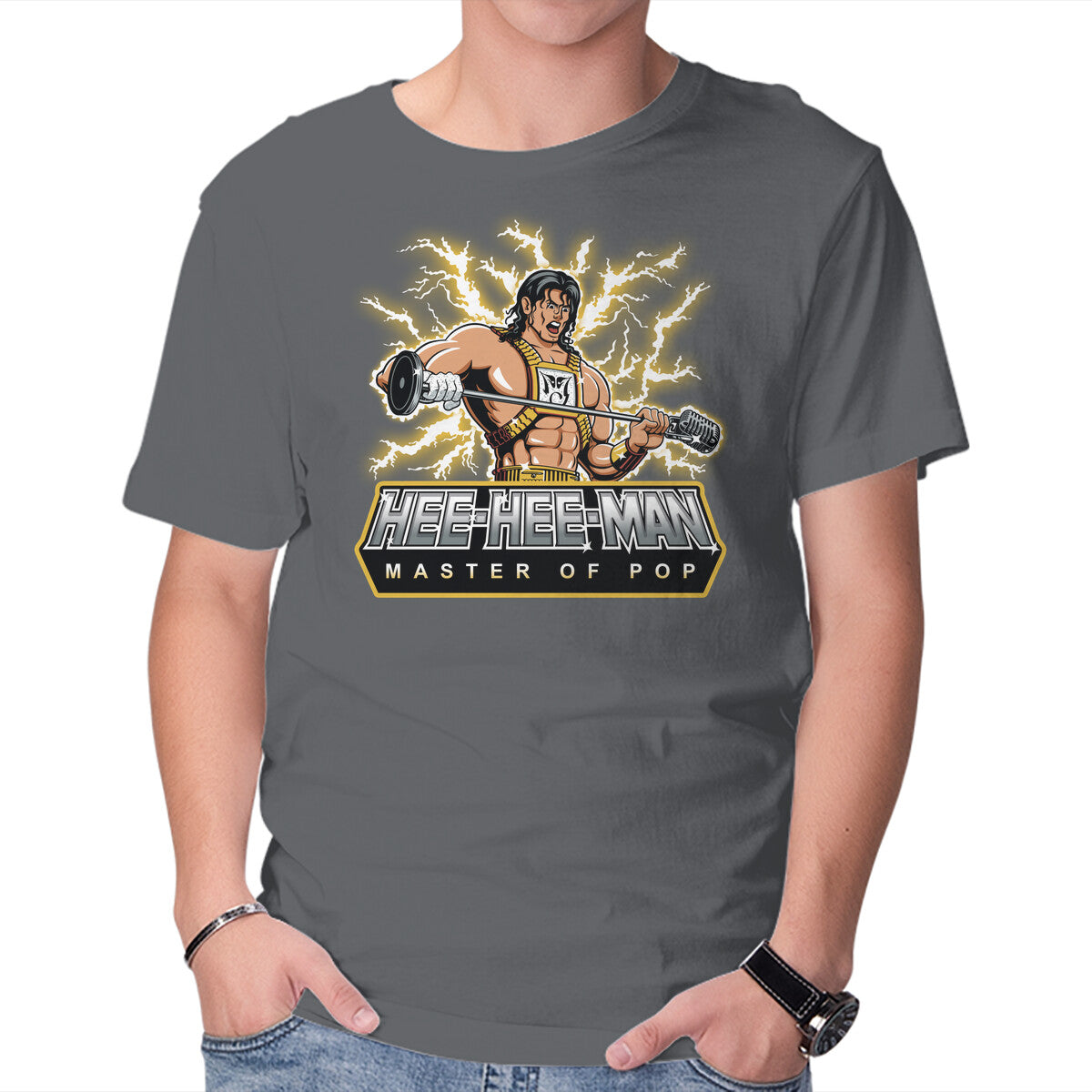 Master Of Pop – Fantasy Graphic T-Shirt in charcoal, product display