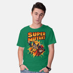 Model wearing green Super Mutant – Movie Graphic T-Shirt