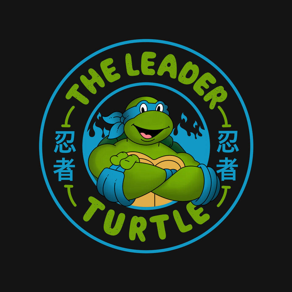 The Leader Turtle Graphic T-Shirt design artwork for black graphic T-shirt